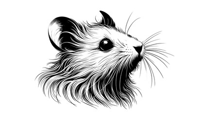 rat face in close-up profile