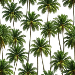 Obraz premium Repeated palms Green palms stand tall, patterned against a dark background