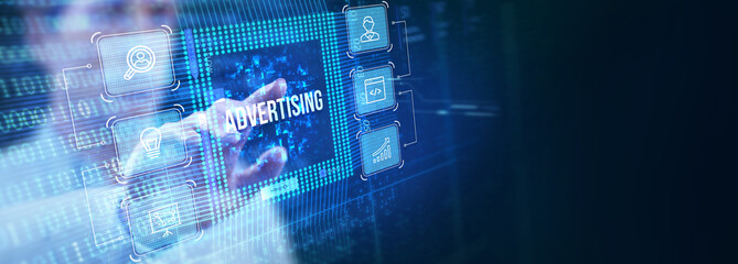 Advertising Marketing Plan Branding Business Technology concept.