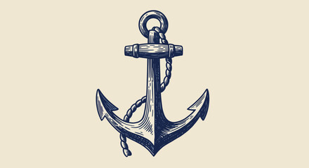 Vintage Nautical Anchor Illustration