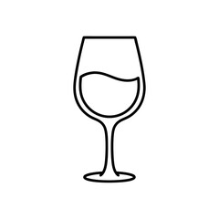 Minimalist Line Art Illustration of a Glass of Wine