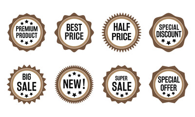 Vintage retro vector label set with badges and sale tags for web and shop design