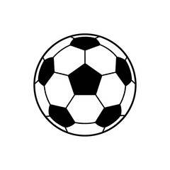Obraz premium Minimalist Black and White Soccer Ball Icon for Sports and Recreation Graphics