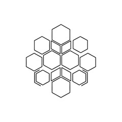 Hexagonal Honeycomb Pattern Illustration with Geometric Design