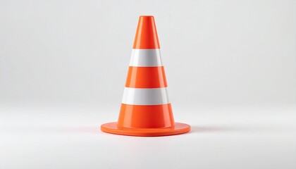 Orange Traffic Cone on White Background