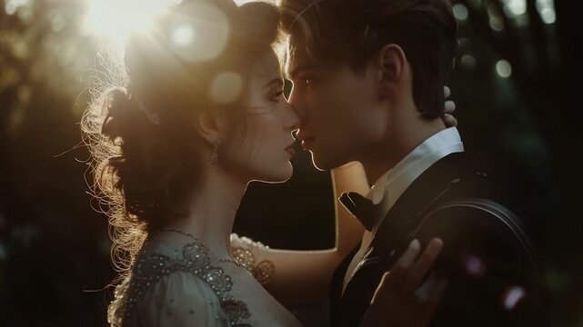 Video clip A pair of individuals standing side by side, likely in a casual or romantic setting