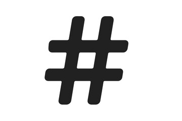 Obraz premium Hashtag icon social media symbol. Vector illustration for web and app design. Digital communication, marketing, and networking concept. Tag sign for blog post, trend, or message.