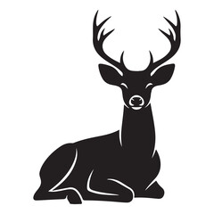 Majestic deer silhouette with natural elements and vibrant color palette