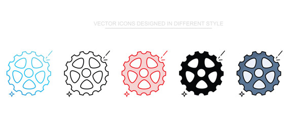Gear Set icon design with white background stock illustration