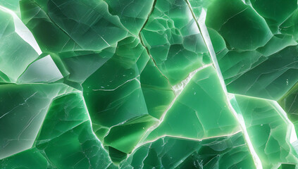 Deep Emerald Green Cracked Mineral Stone Texture