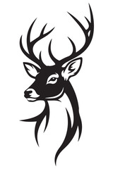 Majestic deer head illustration with vibrant color palette and classic typography
