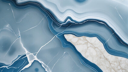 Luxurious Blue Onyx Marble with White and Dark Blue Swirls