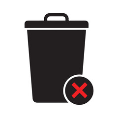 Modern and clean delete icon with a trash can symbol for digital interfaces and applications