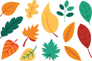 Obraz premium 300 tropical and autumn leaves vector illustration bundle eps scalable icon collection