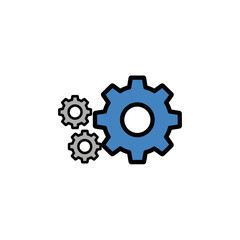 Illustration of three interlocking gears, representing teamwork and mechanical processes.