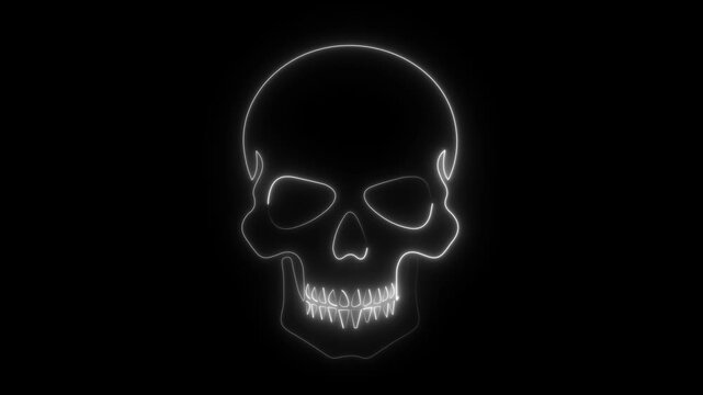 skull on black background