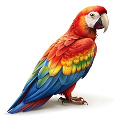 Fototapeta premium Vibrant macaw parrot with red blue and yellow feathers