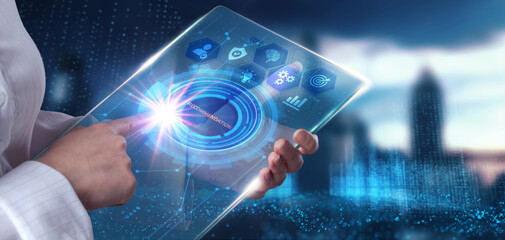 Business, Technology, Internet and network concept. The word Recommendation on the virtual screen.