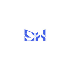 Obraz premium techno geometric style EX square concept abstract monogram initial logo design letter
