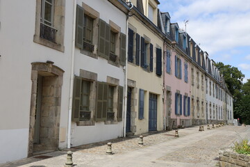 Bâtiment typique, vue de l'extérieur, ville de Quimper, département du Finistère, Bretagne,...