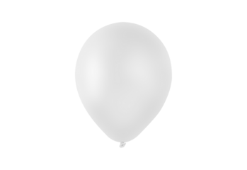 A single white balloon isolated on transparent background