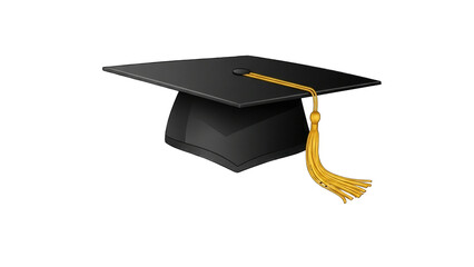 illustration of a black graduation cap with a gold tassel, symbolizing academic achievement.