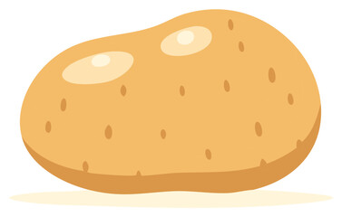 Simple vector illustration of a fresh whole brown potato healthy organic vegetable food ingredient