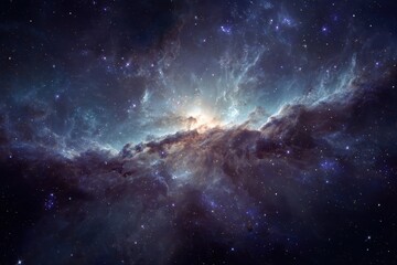 Fototapeta premium Vibrant nebula with swirling colors and stars in deep space, showcasing cosmic beauty and mystery beyond Earth