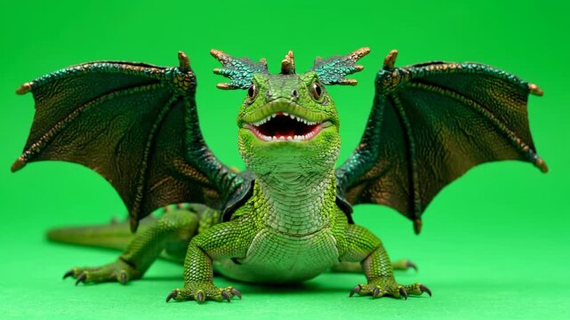 green dragon on a green background