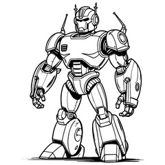 Robot Hero Coloring Page