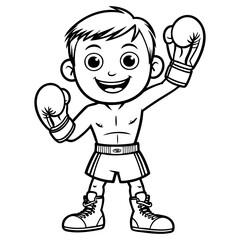 Boxing Kid Coloring Page