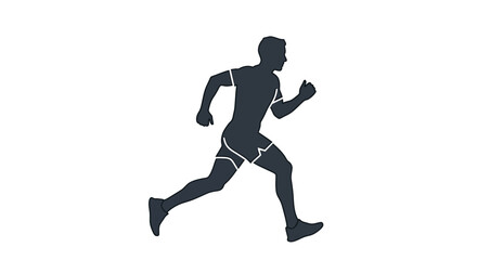 Dynamic runner in motion, perfect for fitness campaigns and health promotions, showcasing speed and endurance, inspiring active lifestyles and athletic achievement