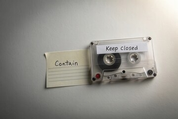 Vintage Audio Cassette Tape with Notes for Instructions on Using the Cassette Properly and Maintaining Its Condition