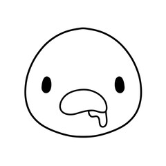 Cute emoji emoticon emotion face icon hand draw