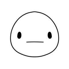 Cute emoji emoticon emotion face icon hand draw