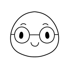 Cute emoji emoticon emotion face icon hand draw