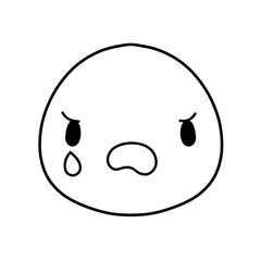 Cute emoji emoticon emotion face icon hand draw