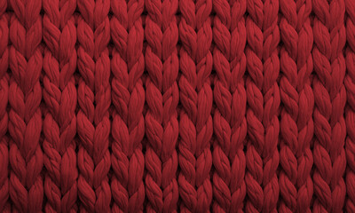 赤いニットのテクスチャ