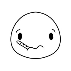 Cute emoji emoticon emotion face icon hand draw