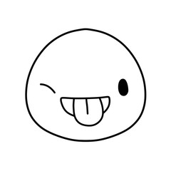 Cute emoji emoticon emotion face icon hand draw