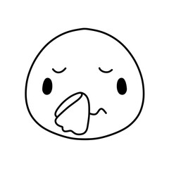 Cute emoji emoticon emotion face icon hand draw