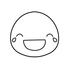 Cute emoji emoticon emotion face icon hand draw