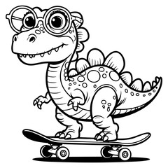 Dinosaur on skateboard