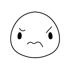 Cute emoji emoticon emotion face icon hand draw