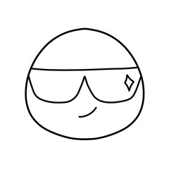 Cute emoji emoticon emotion face icon hand draw