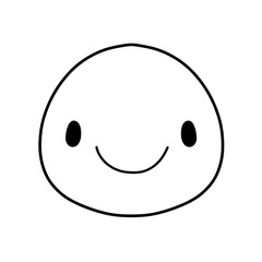 Cute emoji emoticon emotion face icon hand draw