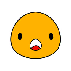 Cute emoji emoticon emotion face icon hand draw