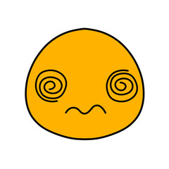Cute emoji emoticon emotion face icon hand draw