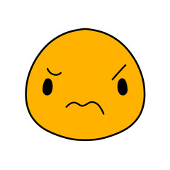 Cute emoji emoticon emotion face icon hand draw