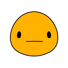 Cute emoji emoticon emotion face icon hand draw